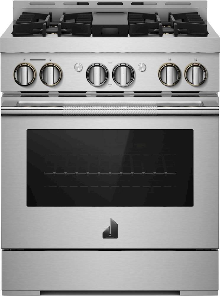 Front. JennAir - RISE 4.1 Cu. Ft. Self-Cleaning Freestanding Gas Convection Range - Stainless Steel.