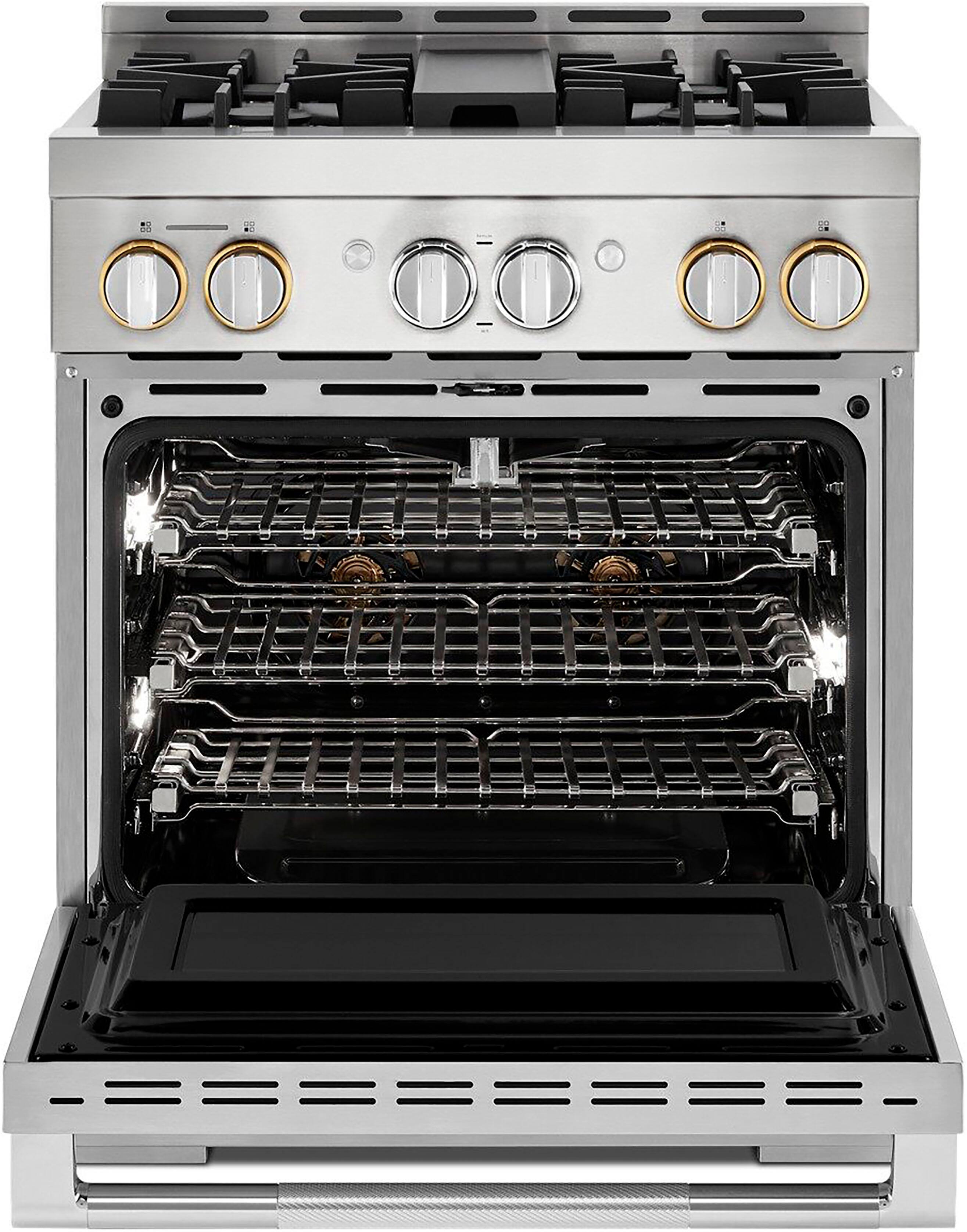 Alt View 21. JennAir - RISE 4.1 Cu. Ft. Self-Cleaning Freestanding Gas Convection Range - Stainless Steel.