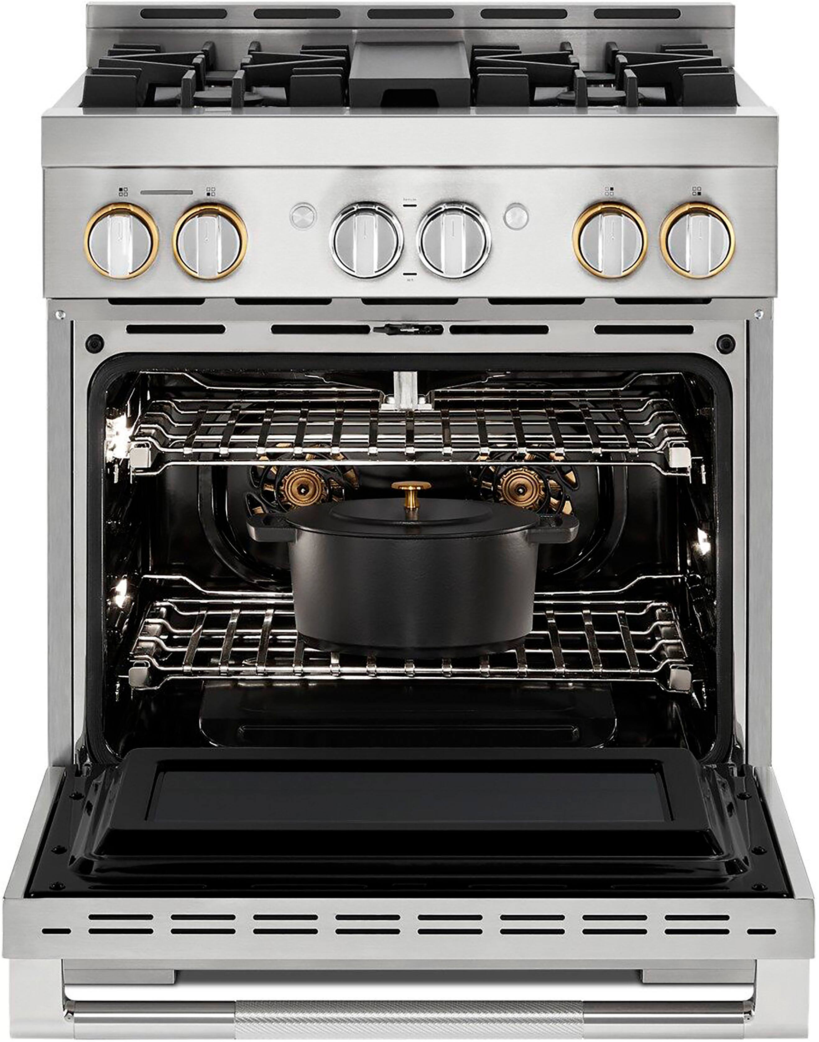 Alt View 22. JennAir - RISE 4.1 Cu. Ft. Self-Cleaning Freestanding Gas Convection Range - Stainless Steel.