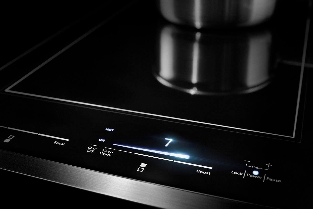 Alt View 12. JennAir - Oblivion Glass 30" Built-In Electric Induction Cooktop - Black.