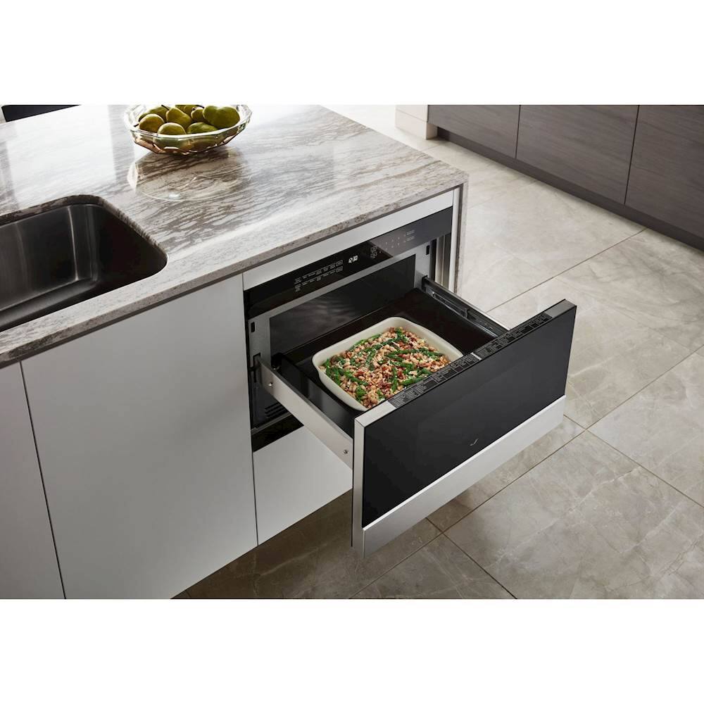 Alt View 11. JennAir - NOIR 1.2 Cu. Ft. Built-in Microwave Drawer - Floating Black Glass.