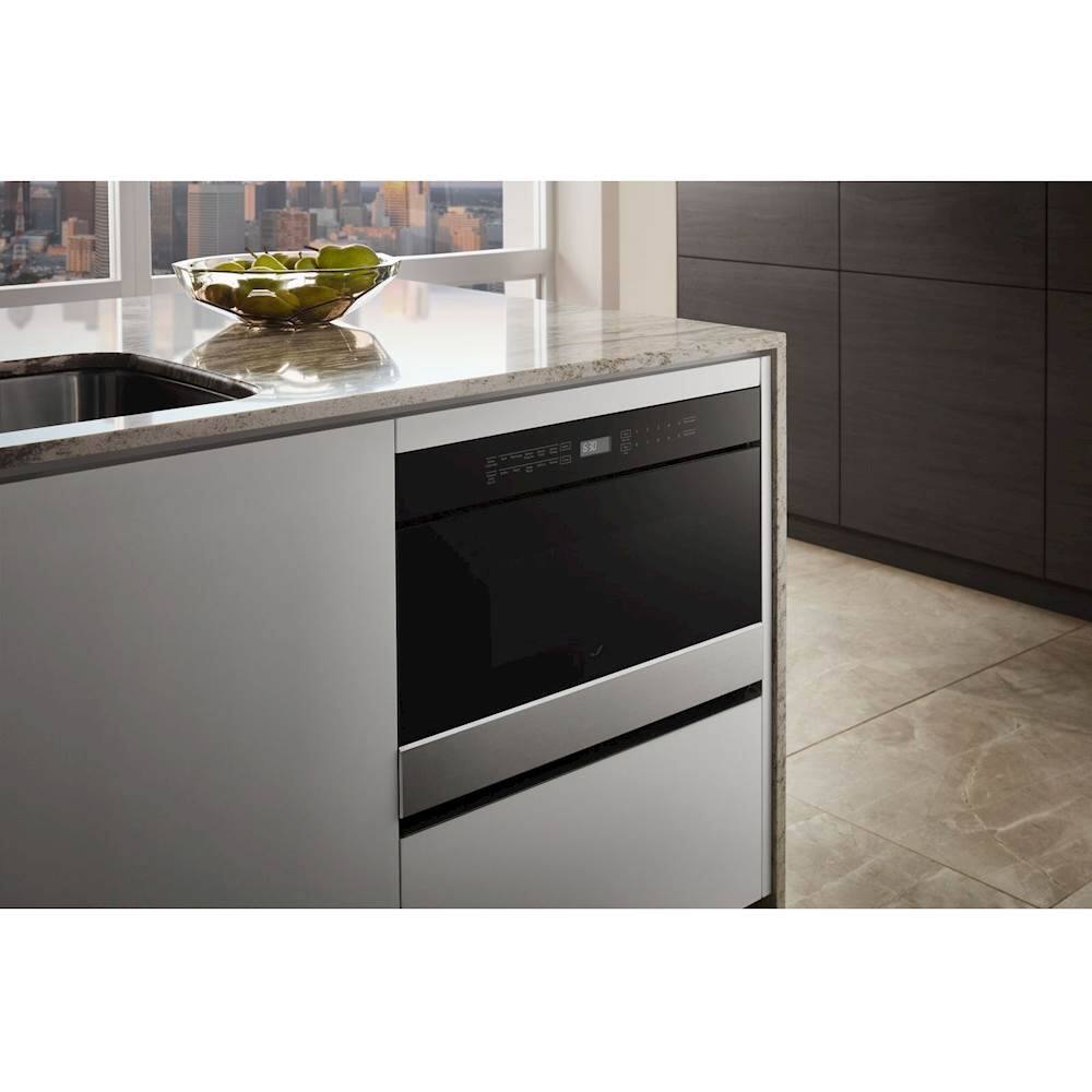 Alt View 12. JennAir - NOIR 1.2 Cu. Ft. Built-in Microwave Drawer - Floating Black Glass.
