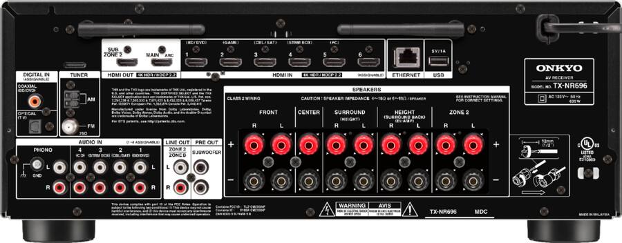 Onkyo TX NR696 7.2 Ch. with Dolby Atmos 4K Ultra HD HDR Compatible Onkyo TX NR696 7.2 Ch. with Dolby Atmos 4K Ultra HD HDR Compatible