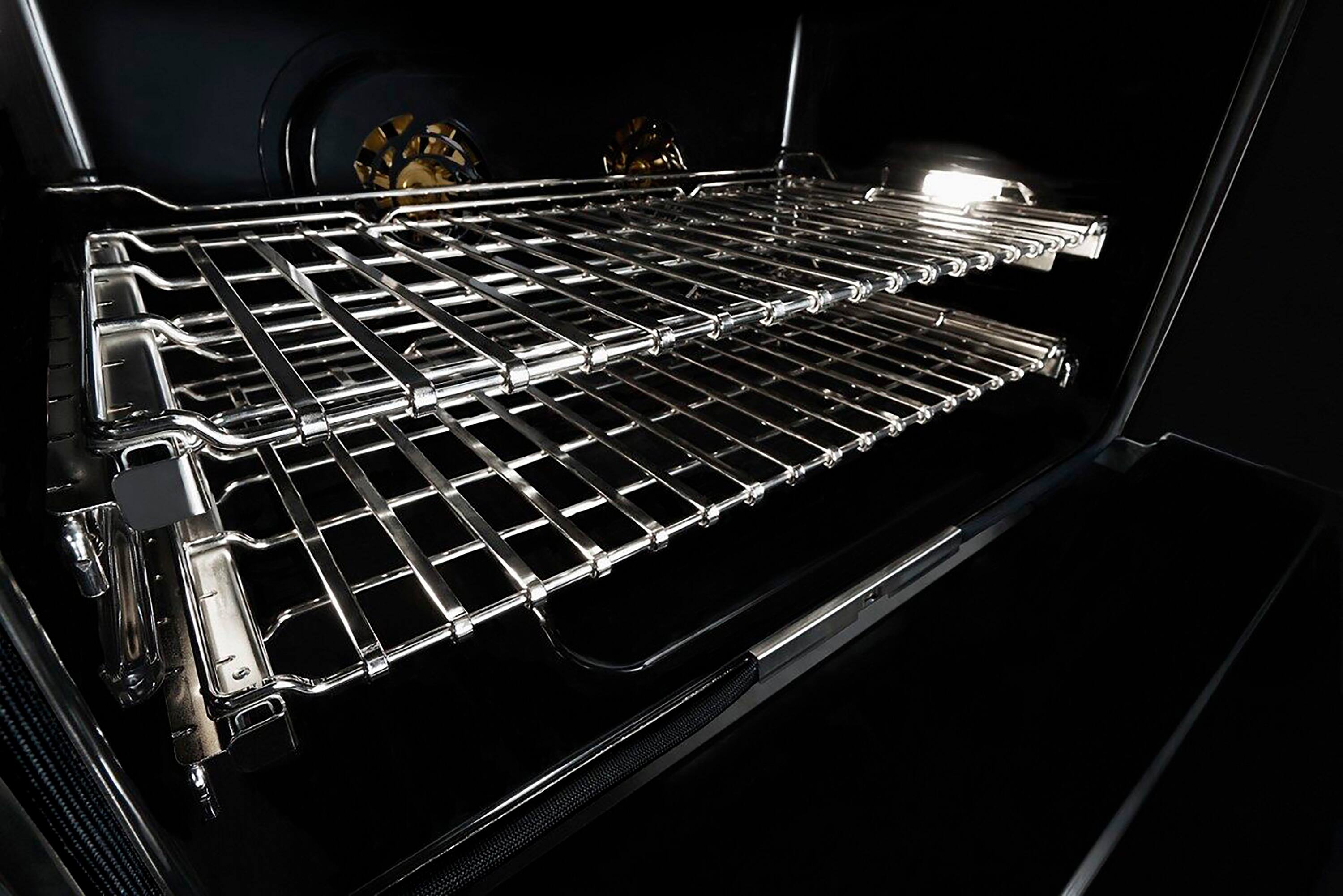 Alt View 12. JennAir - RISE 6.3 Cu. Ft. Freestanding Double Oven Gas True Convection Range with Chrome-Infused Griddle - Stainless steel.