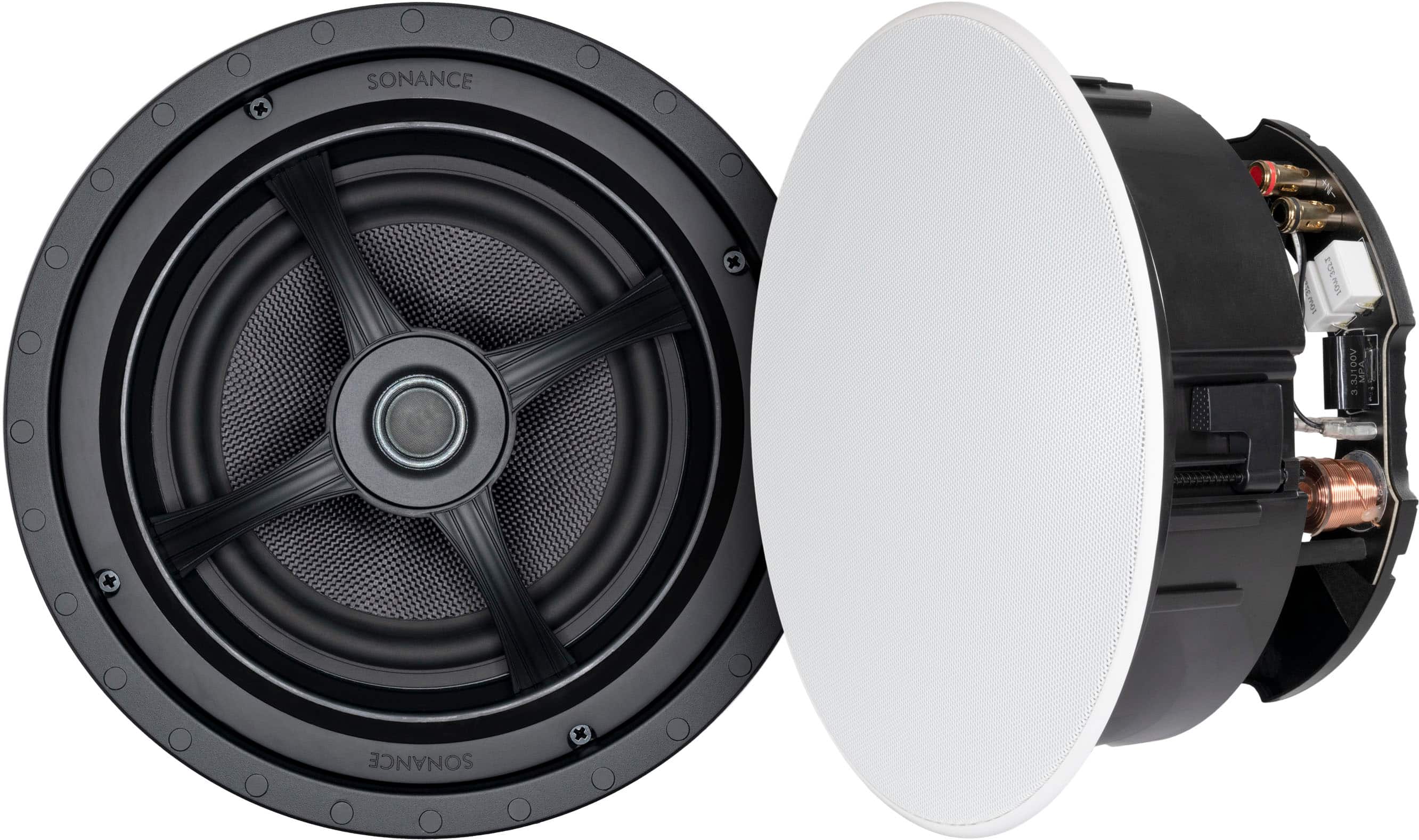 Sonance - MAG8R - Mag Series 8" 2-Way In Ceiling Speakers (Pair) - Paintable White - Front_Zoom