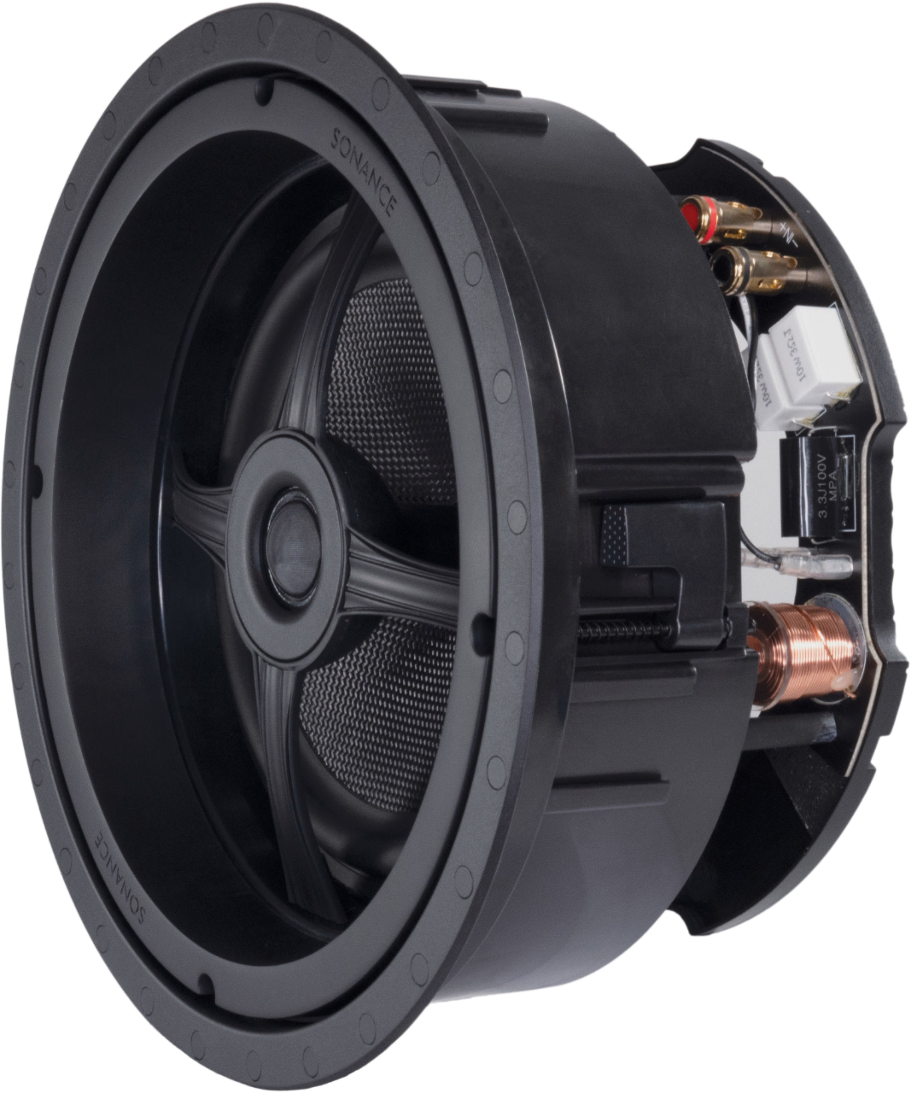 Angle View: Russound - 6-1/2" Passive 2-Way In-Ceiling Speaker (Each) - Black
