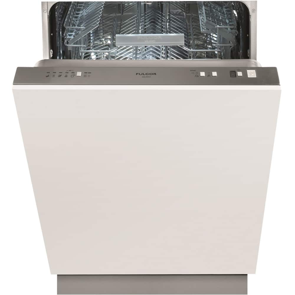 Front. Fulgor Milano - 24" Top Control Tall Tub Built-In Dishwasher with Stainless Steel Tub - Black.
