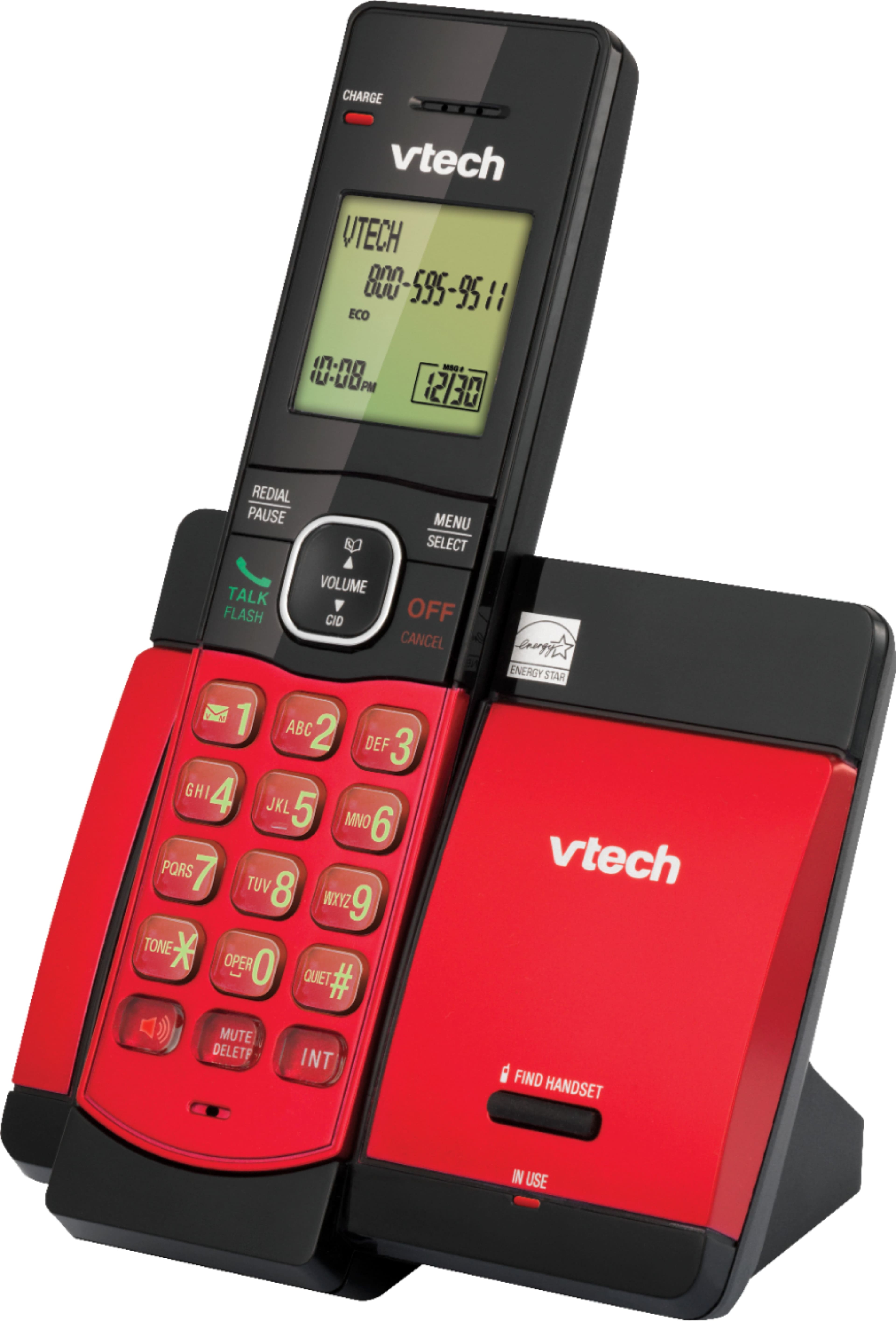 Left. VTech - CS5119-16 DECT 6.0 Expandable Cordless Phone System - Red.