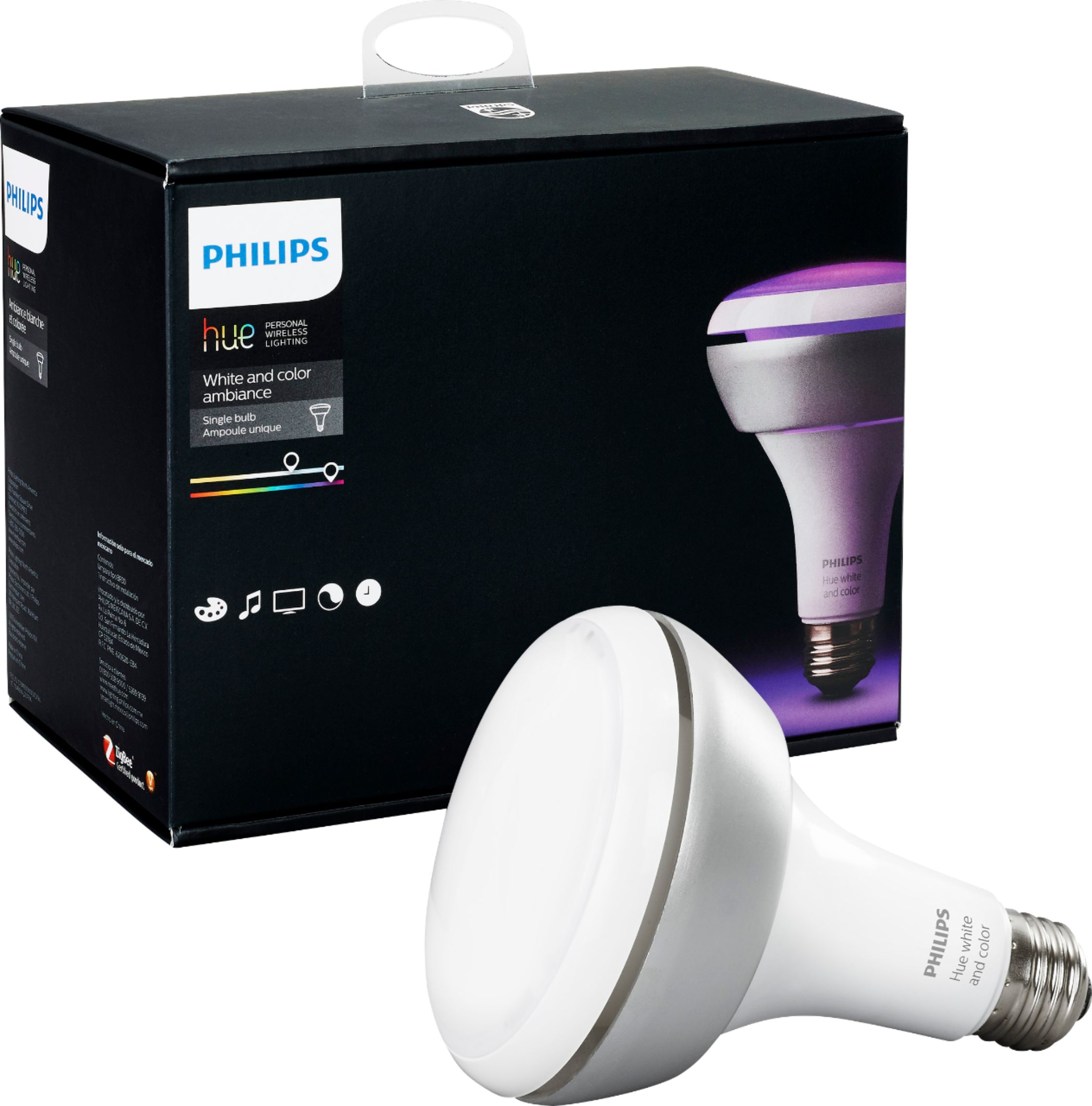Philips Hue and Color Ambiance BR30 (2nd Gen) Wi-Fi Smart Floodlight Bulb Multicolor 432690 - Best Buy
