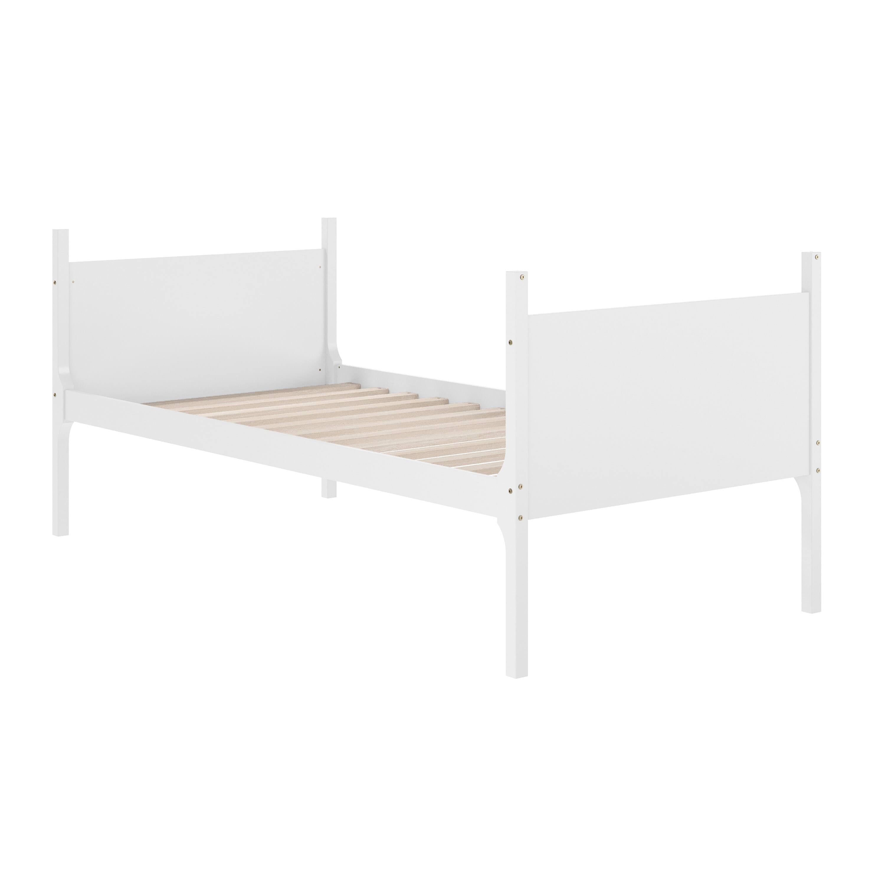 Alt View 10. Emma + Oliver - Samuel Kids Bunk Bed with Convertible, Solid Wood Slatted Frame and Easy-to-Climb Ladder with No Box Spring Required - White.