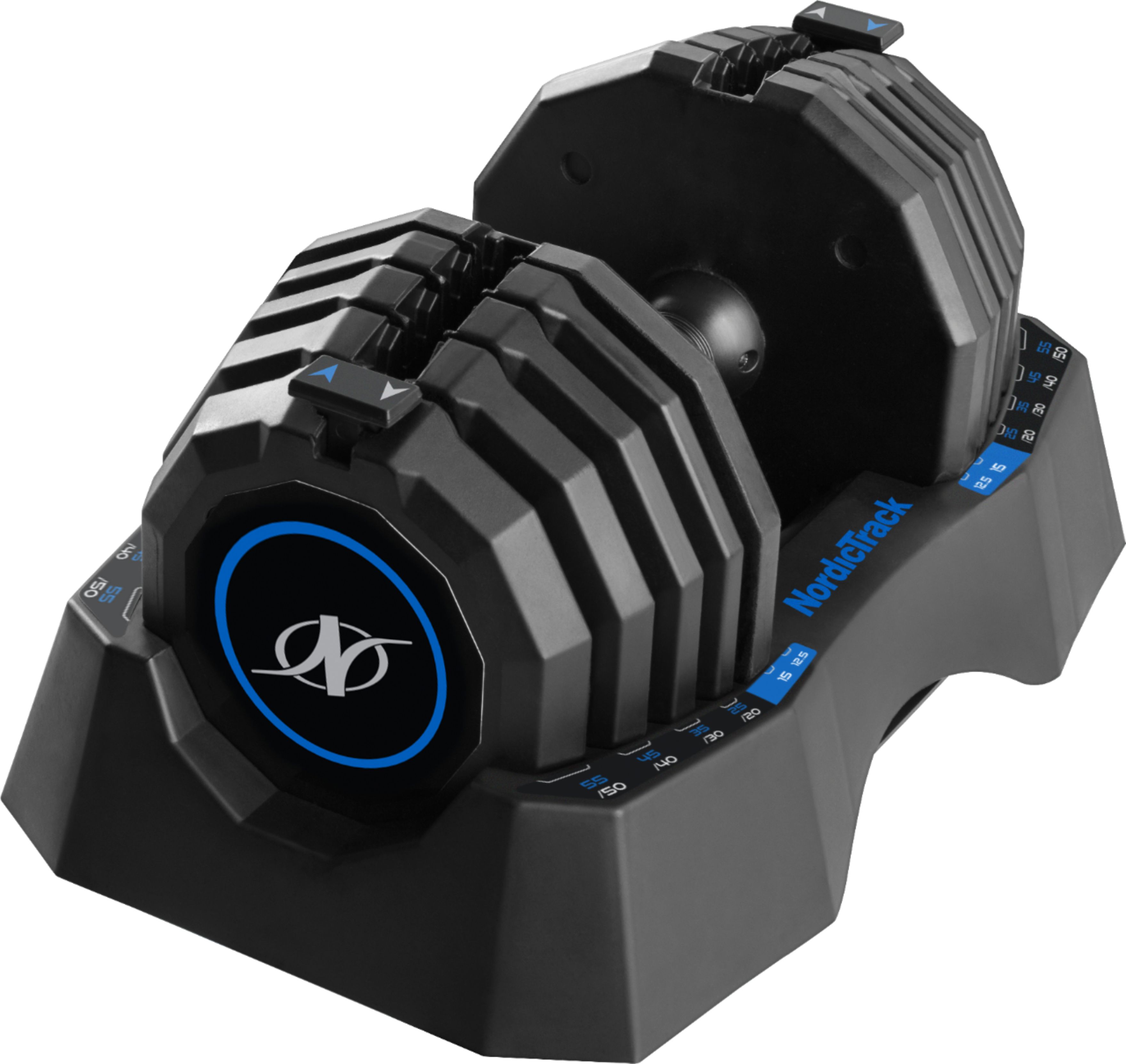 Angle View: NordicTrack - 50 Lb. Adjustable Dumbbell - Black