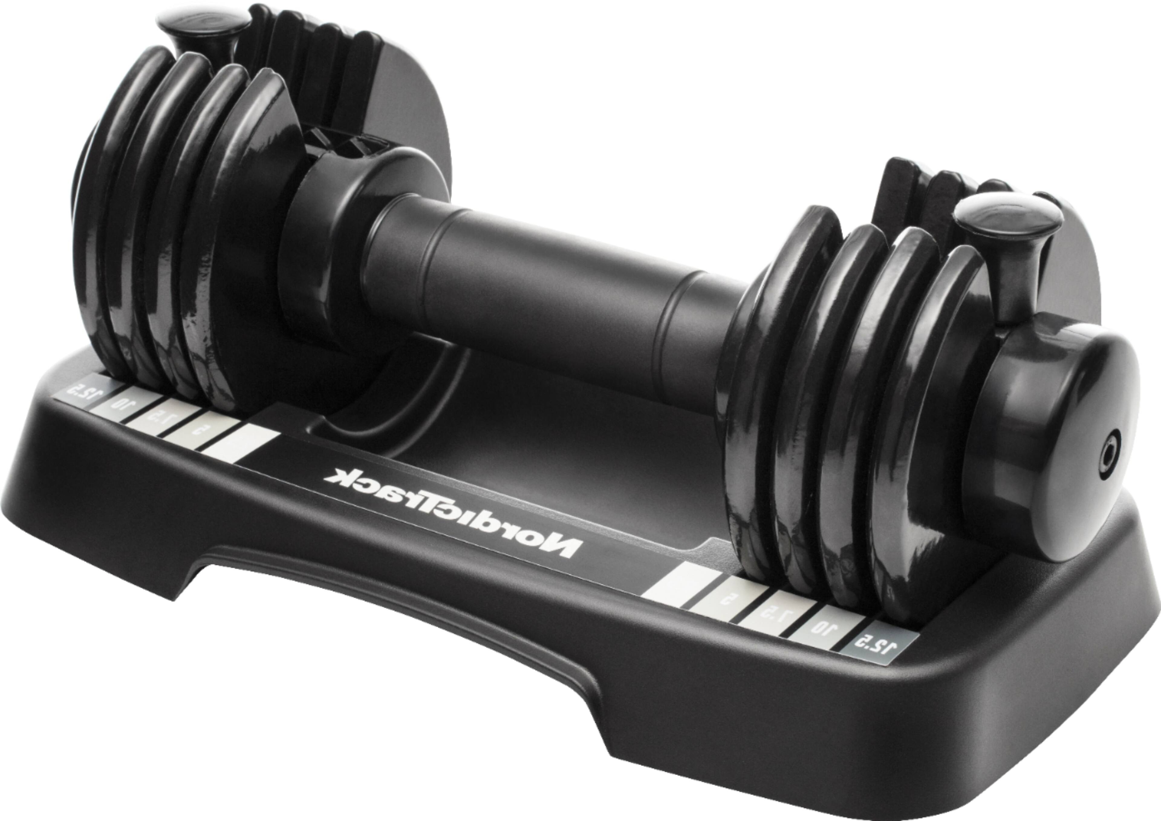 Left View: NordicTrack - 12.5-lb. Adjustable Dumbbell - Black