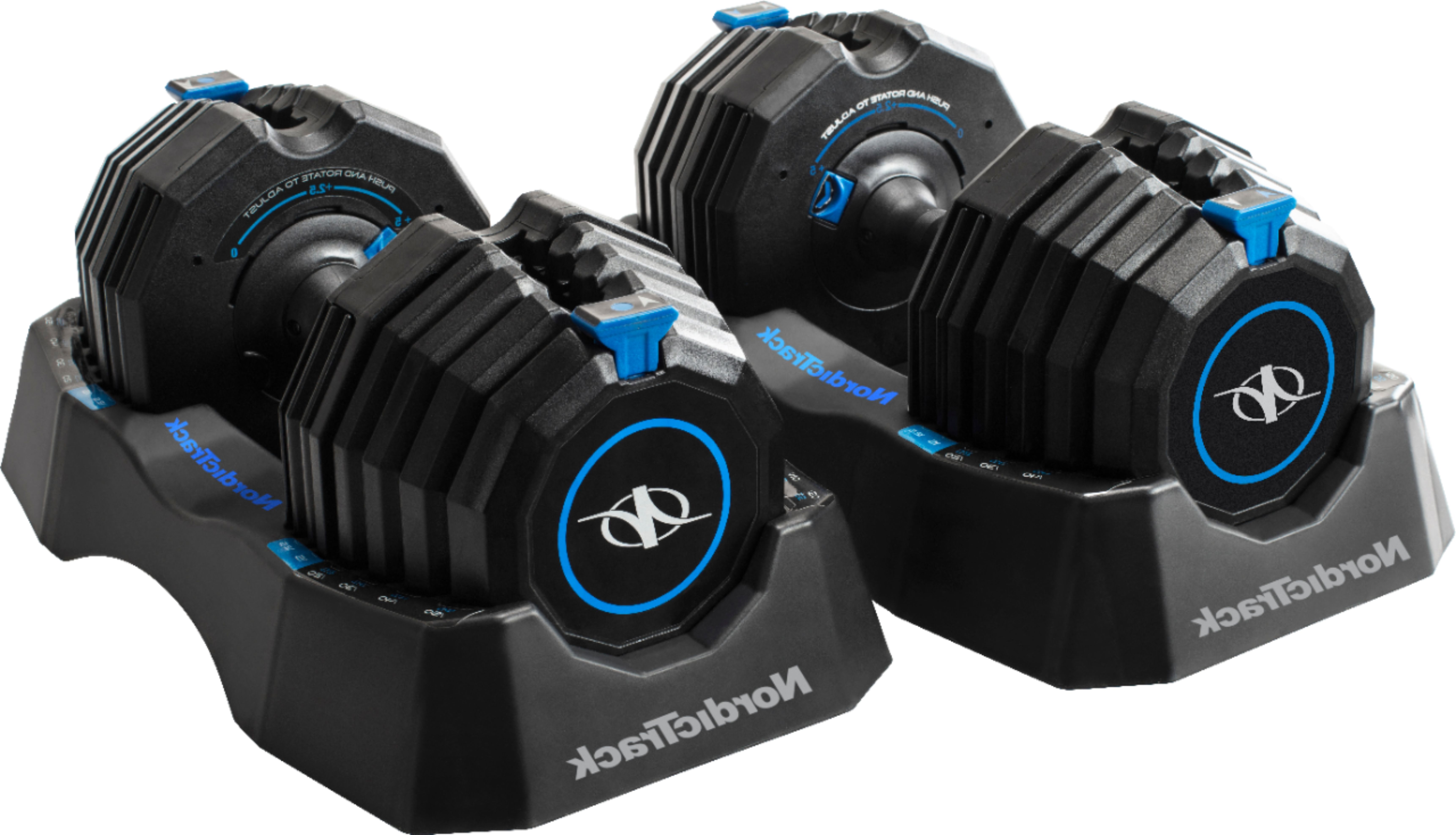 Angle View: NordicTrack - 55 Lb. Select-A-Weight Dumbbell Set - Black