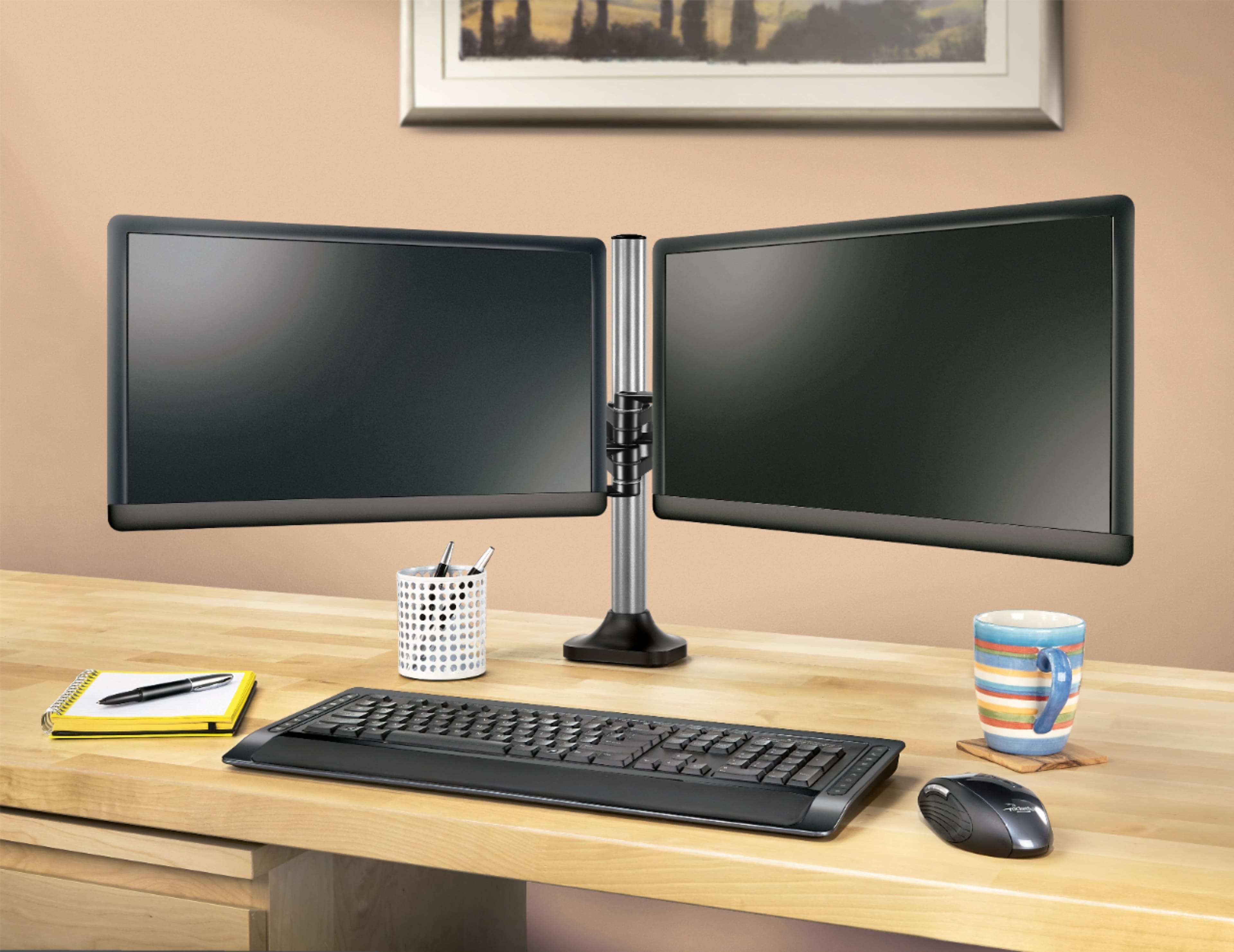 Alt View 13. Insignia™ - Dual Screen Desktop Monitor Mount.