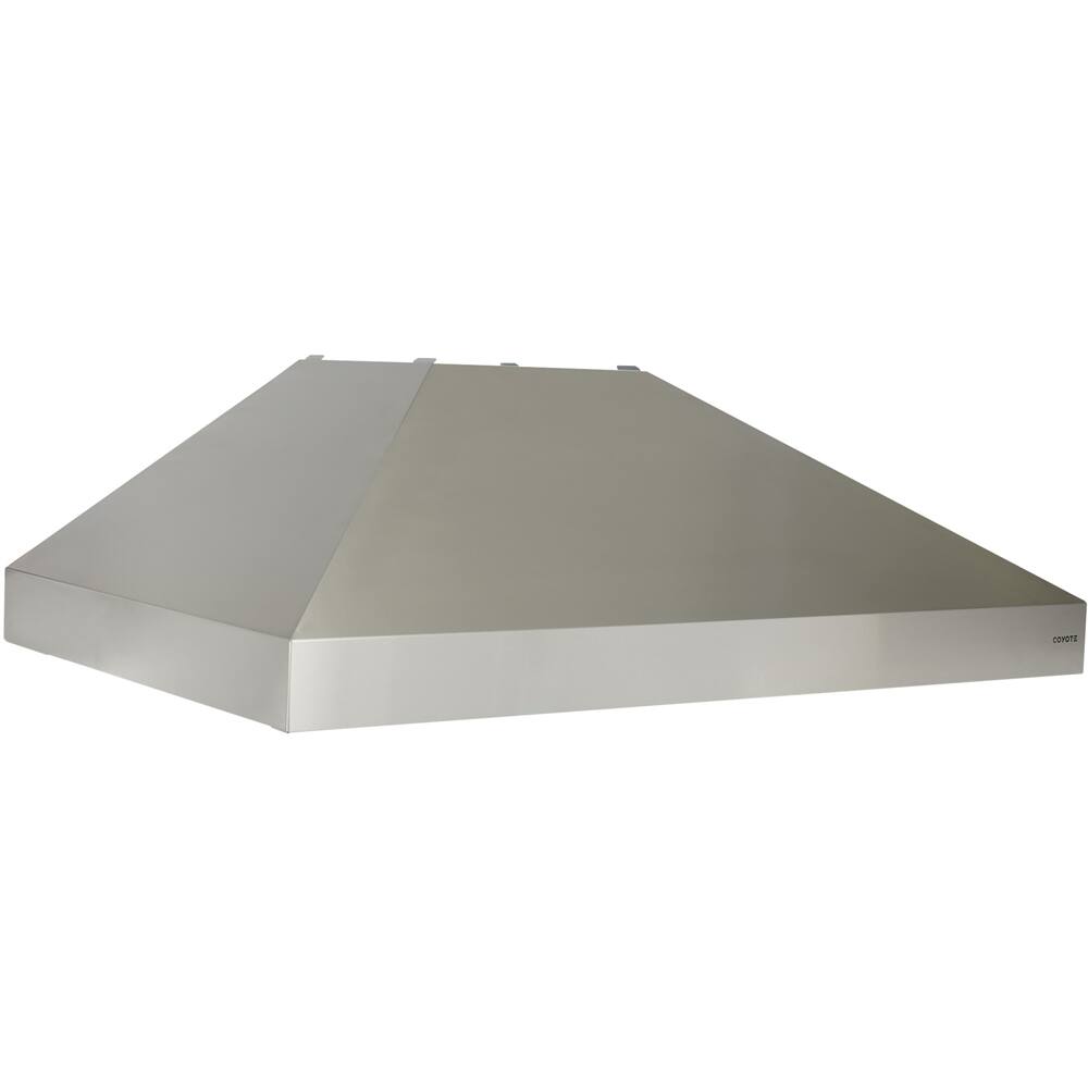 Left View: Coyote - 48" Externally Vented Range Hood - Stainless steel