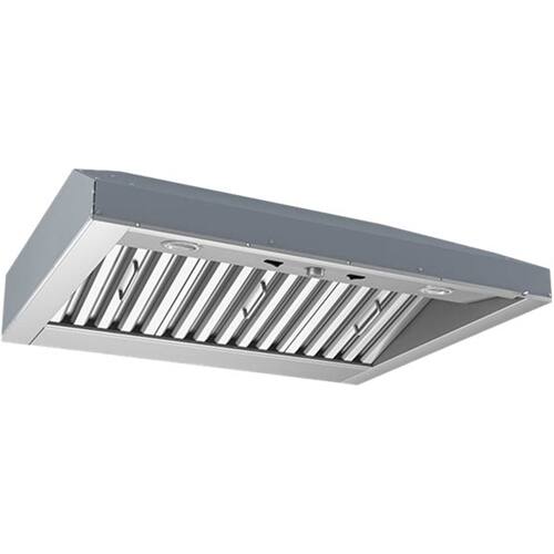 Left. Coyote - 40" Externally Vented Range Hood - Stainless steel.