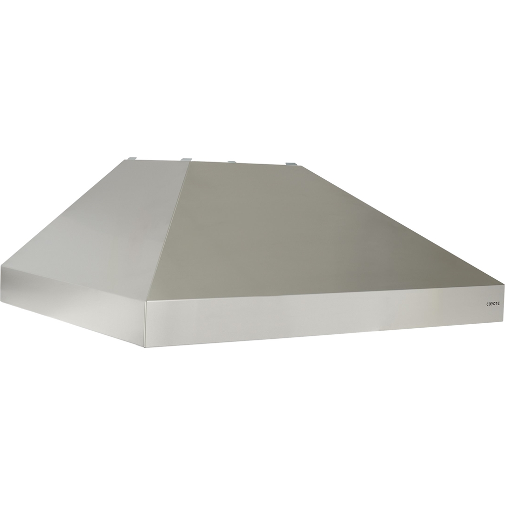 Left View: Zephyr - Front Panel Rough-In Plate with 10 in. Round for Lift Downdraft - Silver