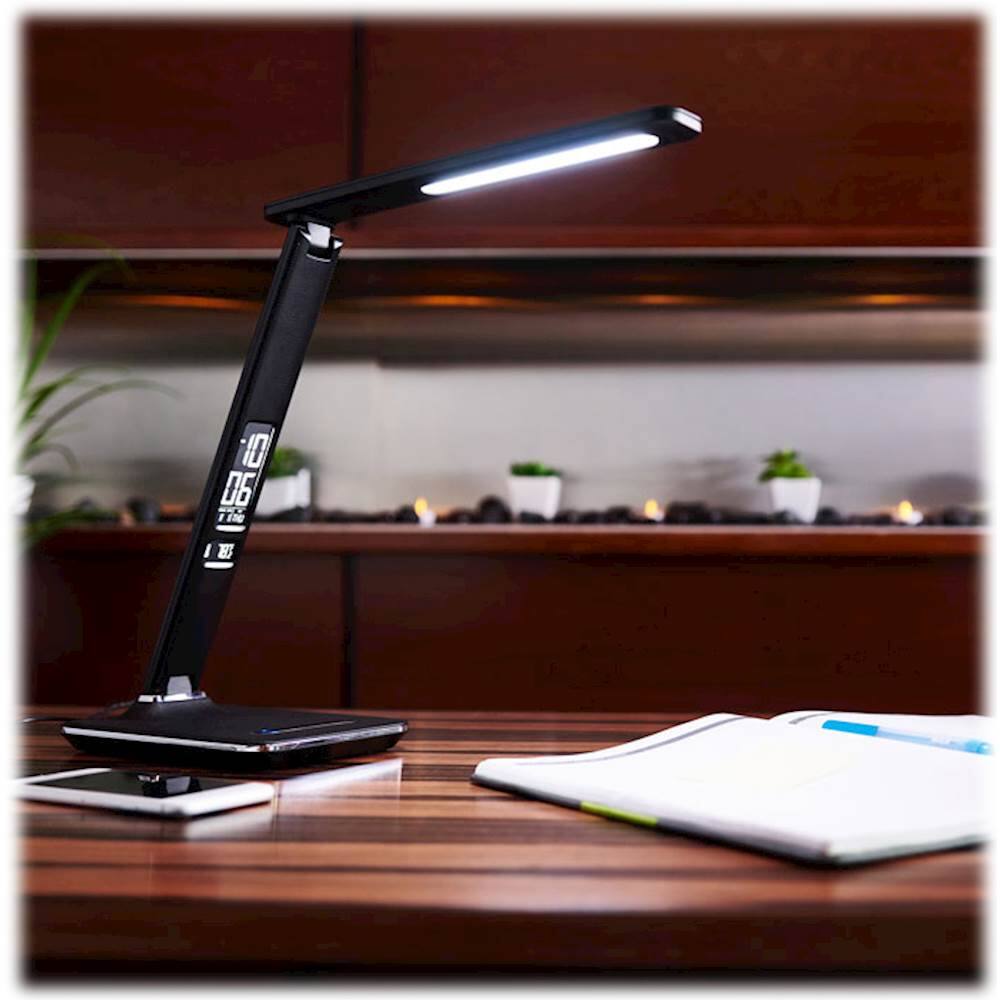 Alt View 16. OttLite - Wellness Series Renew LED Desk Lamp with USB Port - Black.