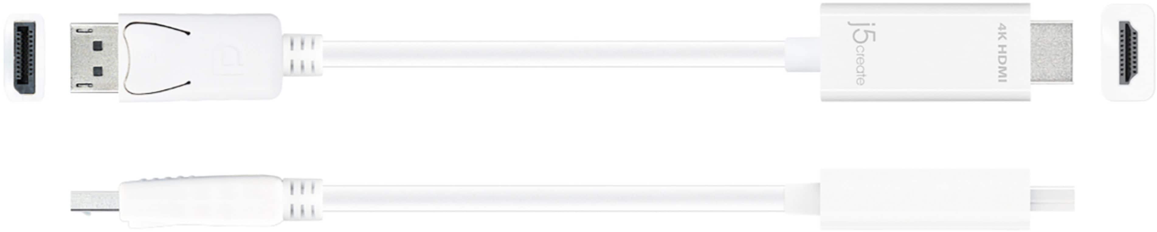 Alt View 12. j5create - 4K HDMI DisplayPort Cable - White.