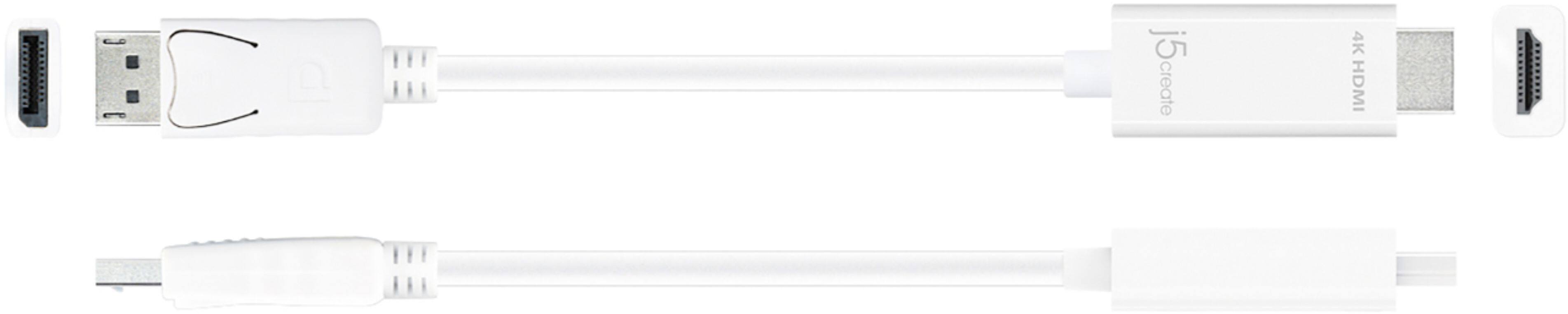 Alt View 12. j5create - 4K HDMI DisplayPort Cable - White.