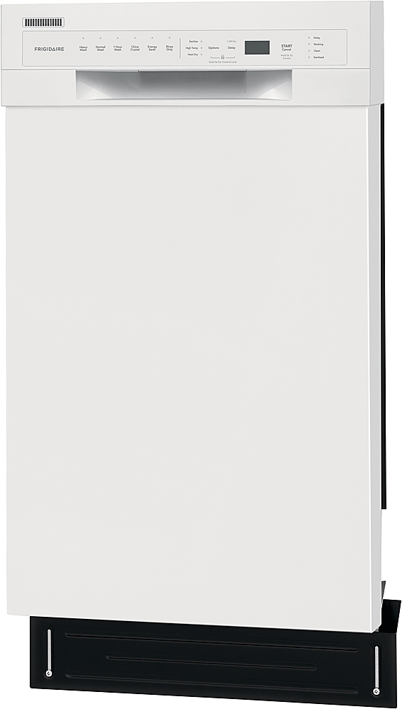 Angle View: Frigidaire - 18" Front Control Built-In Dishwasher with Stainless Steel Tub - White
