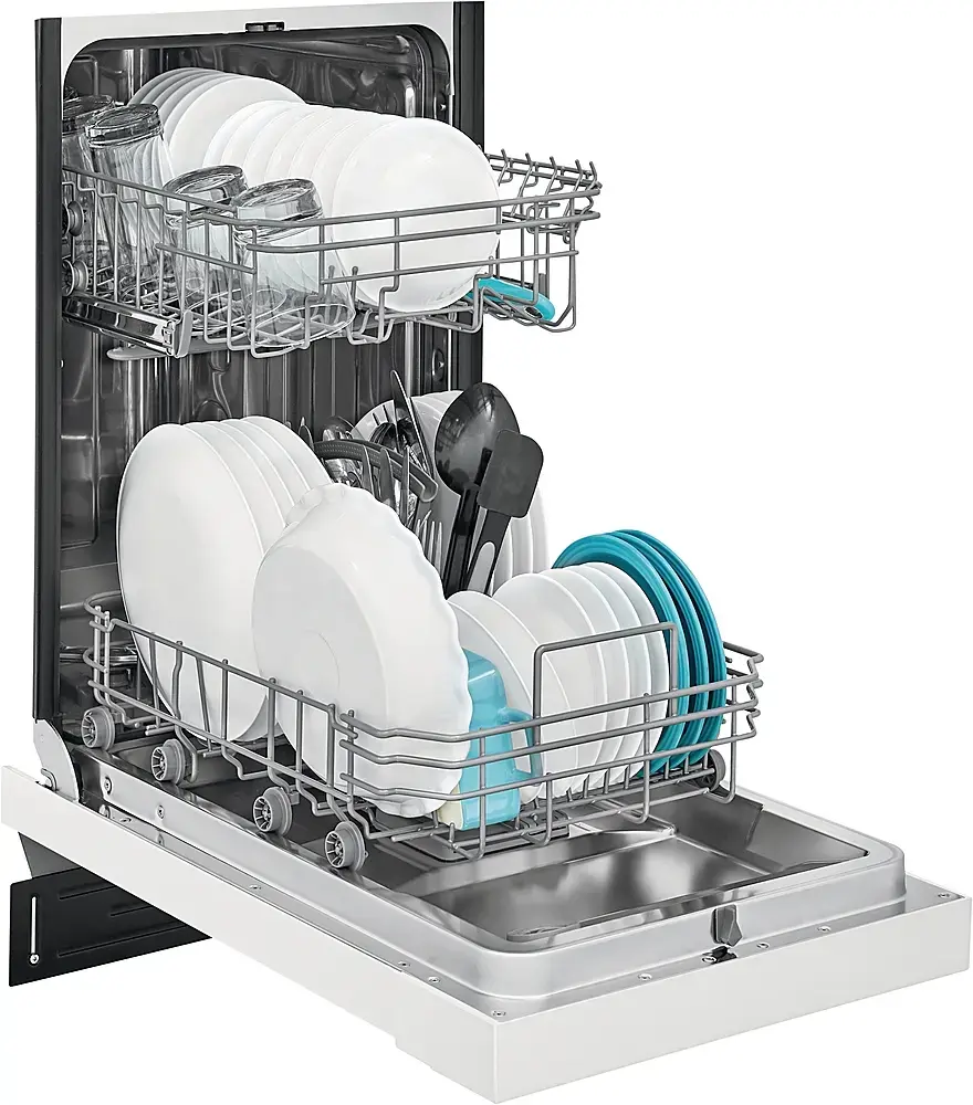 Alt View 11. Frigidaire - Frigidaire 18" Compact Front Control Built-In Dishwasher with Stainless Steel Tub, 52 dba - White.