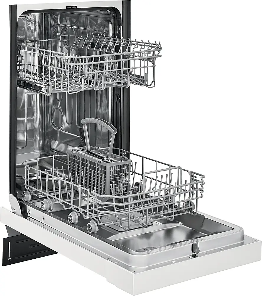 Alt View 16. Frigidaire - Frigidaire 18" Compact Front Control Built-In Dishwasher with Stainless Steel Tub, 52 dba - White.