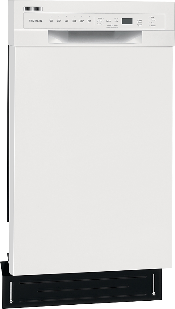 Left View: Frigidaire - 18" Front Control Built-In Dishwasher with Stainless Steel Tub - White