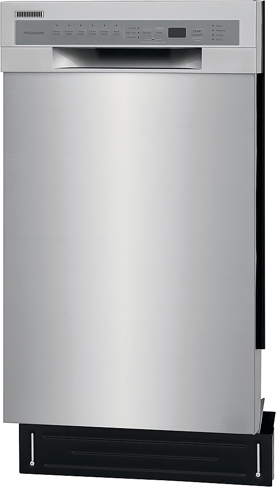 Angle View: Frigidaire - 18" Front Control Built-In Dishwasher with Stainless Steel Tub - Stainless steel