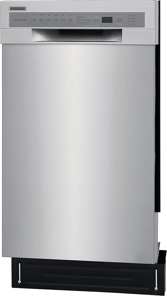 Angle. Frigidaire - Frigidaire 18" Compact Front Control Built-In Dishwasher with Stainless Steel Tub, 52 dba - Stainless Steel.