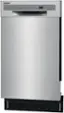 Angle. Frigidaire - Frigidaire 18" Compact Front Control Built-In Dishwasher with Stainless Steel Tub, 52 dba - Stainless Steel.