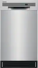 Front. Frigidaire - Frigidaire 18" Compact Front Control Built-In Dishwasher with Stainless Steel Tub, 52 dba - Stainless Steel.