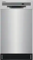 Frigidaire - 18" Compact Front Control Built-In Tub Dishwasher, 52 dBA - Stainless Steel - Front_Zoom