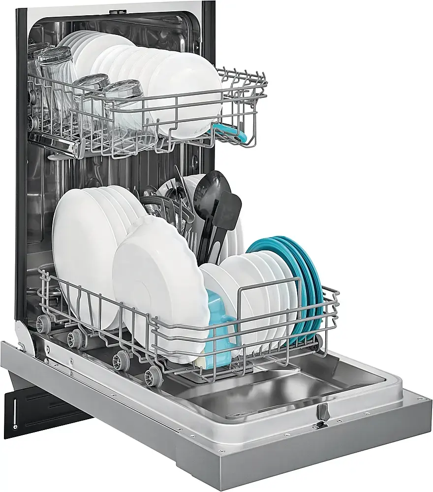 Alt View 12. Frigidaire - Frigidaire 18" Compact Front Control Built-In Dishwasher with Stainless Steel Tub, 52 dba - Stainless Steel.