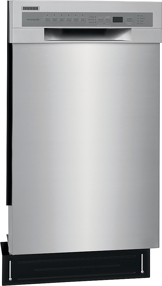 Left View: Frigidaire - 18" Front Control Built-In Dishwasher with Stainless Steel Tub - Stainless steel