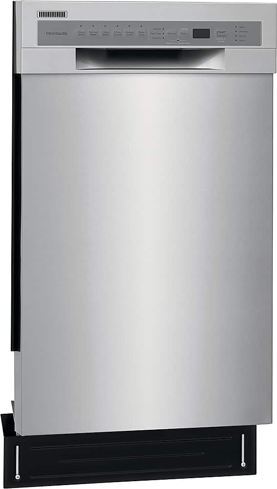 Left. Frigidaire - Frigidaire 18" Compact Front Control Built-In Dishwasher with Stainless Steel Tub, 52 dba - Stainless Steel.