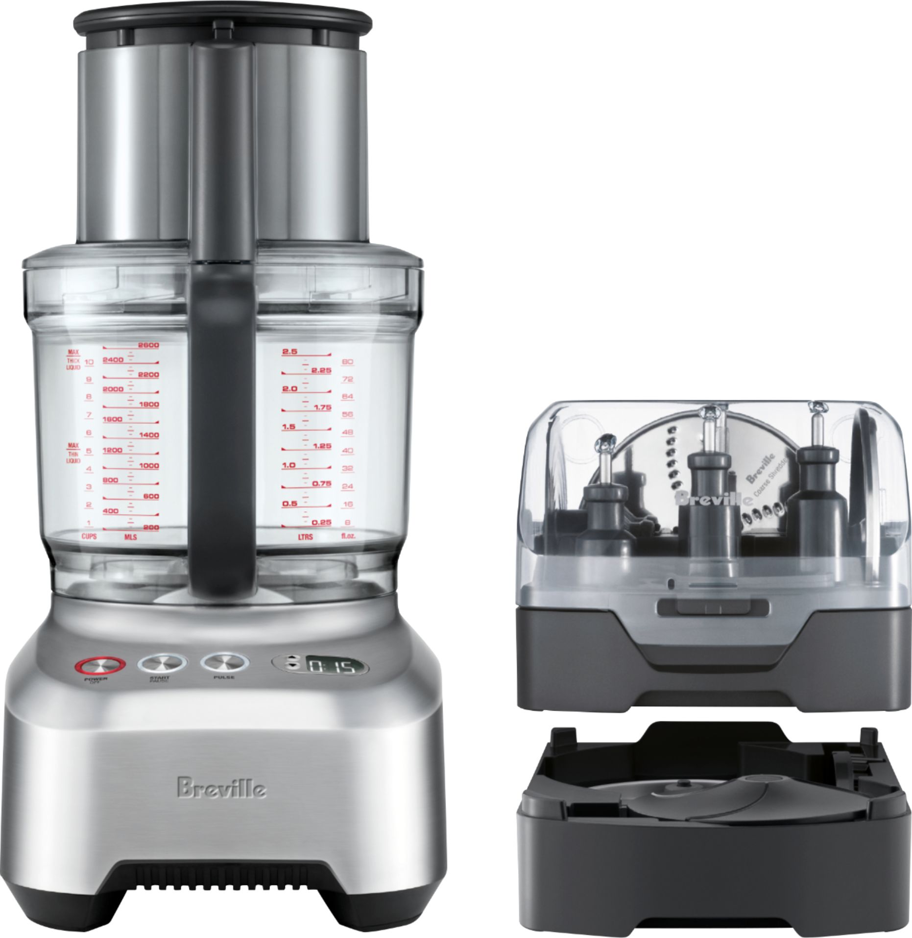 Angle View: Breville - Sous Chef 1-Speed Food Processor - Brushed Aluminum