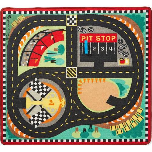 Melissa & Doug - Round the Speedway Race Track Rug and Car Set