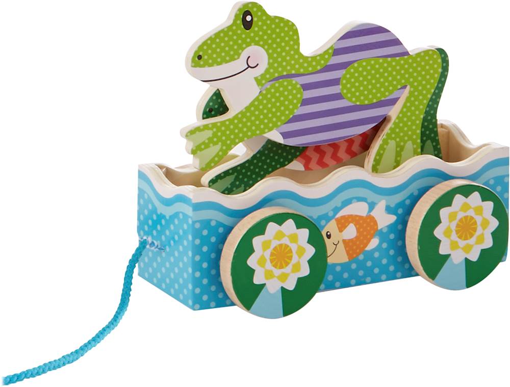 Left View: Melissa & Doug - First Play Friendly Frogs Pull Toy