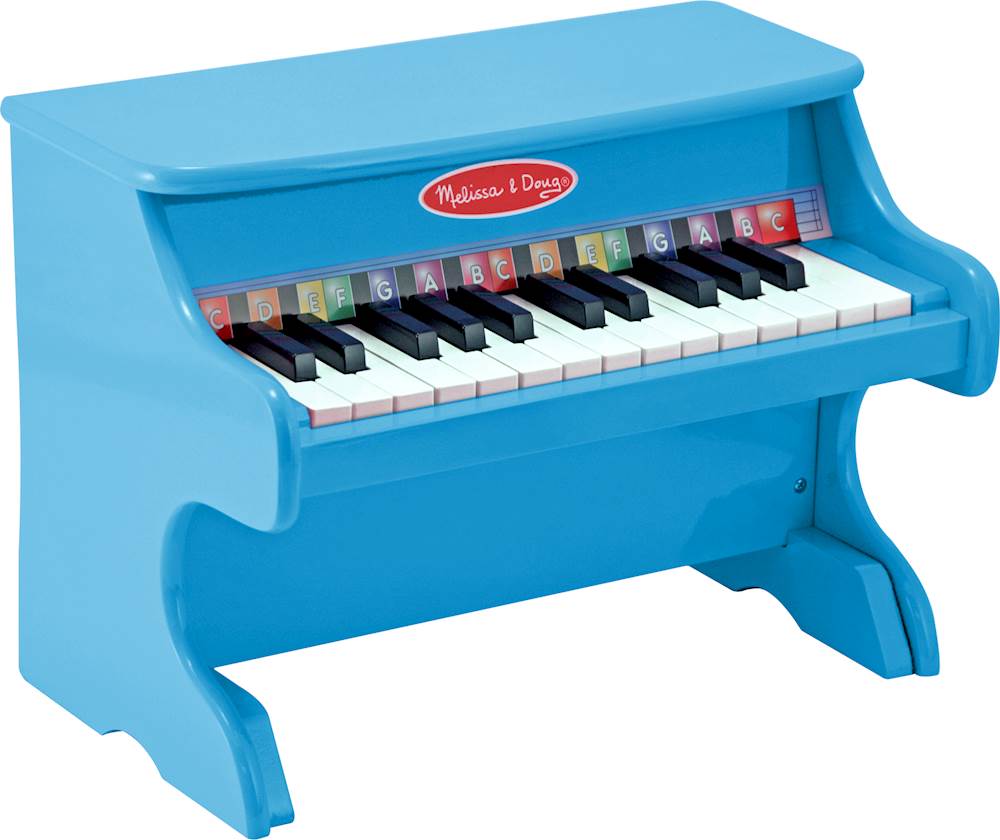 Angle View: Melissa & Doug Learn-to-Play Piano With 25 Keys and Color-Coded Songbook - Blue