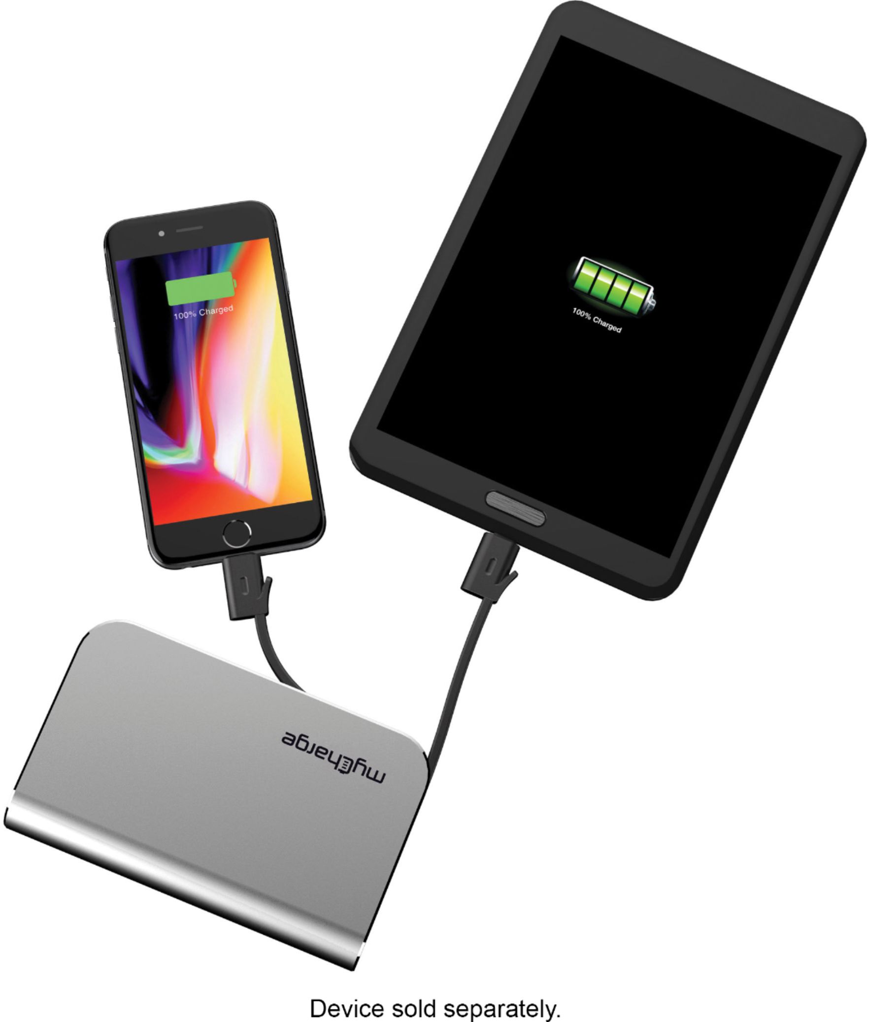 Zoom in on Alt View Zoom 11. myCharge - HUBPLUS Universal 6,700 mAh Portable Charger for Most Mobile Devices - Silver.