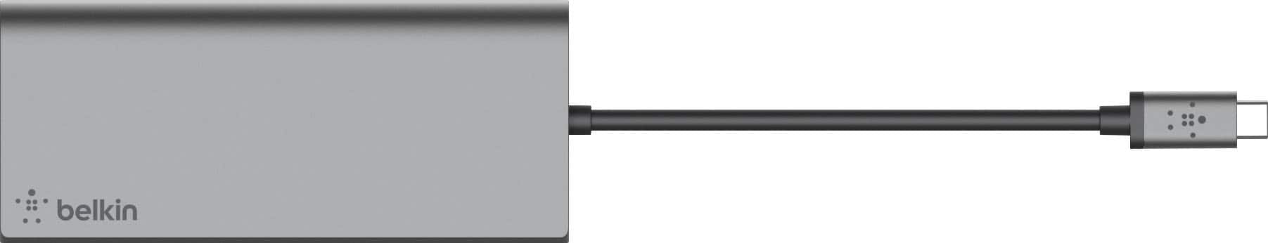 Alt View 11. Belkin - 4-Port USB Type-C Hub with Gigabit Ethernet Adapter - Space Gray.