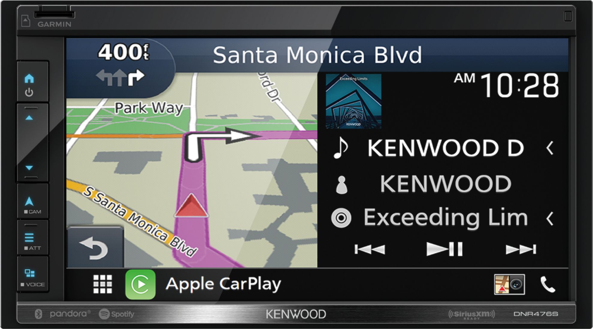 Kenwood 6.8" Auto/Apple® CarPlay™ Built-in Navigation Digital Media Receiver Black DNR476S - Best Buy