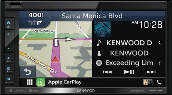 Front Zoom. Kenwood - 6.8" - Android Auto/Apple® CarPlay™ - Built-in Navigation - Bluetooth - In-Dash Digital Media Receiver - Black.
