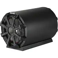 Front. KICKER - TB 10" Single-Voice-Coil 4-Ohm Loaded Subwoofer Enclosure - Black.
