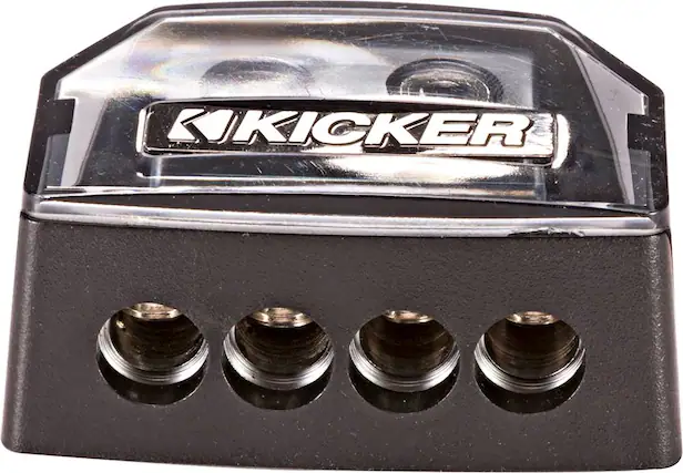 Front. KICKER - Power Distribution Block - Black.