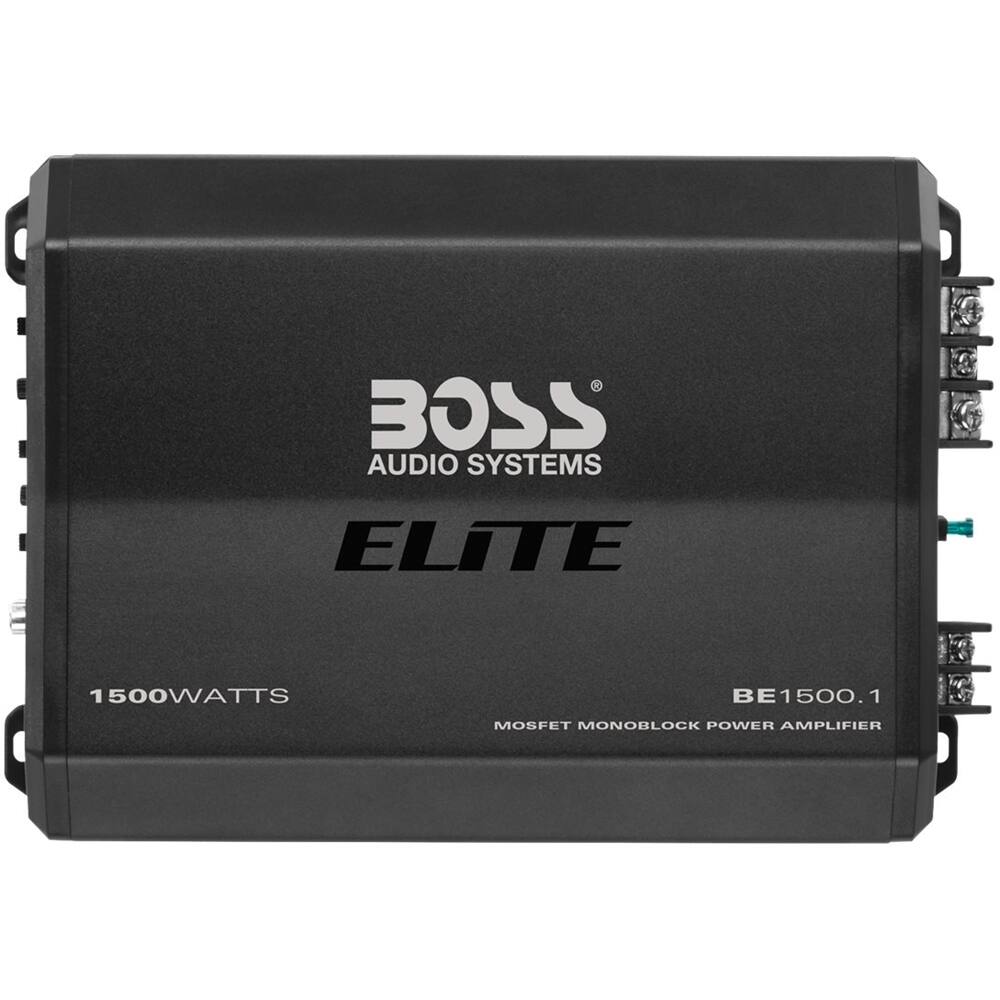 Front. BOSS Audio - ELITE 1500W Class AB Mono MOSFET Amplifier with Variable Low-Pass Crossover - Black.