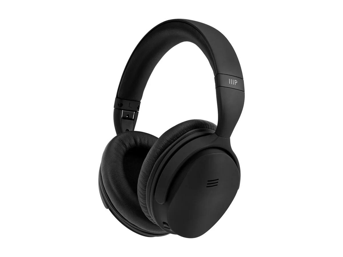 Angle. Monoprice - Monoprice BT-300ANC Active Noise Cancelling (ANC) Bluetooth Headphones - Stereo - Mini-phone (3.5mm) - Wired/Wireless - Black.