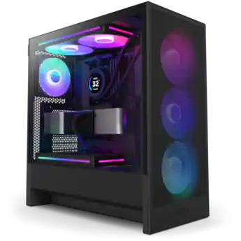 NZXT H5 Flow RGB 2024 Compact ATX Mid Tower Airflow PC Case Black NZXT H5 Flow RGB 2024 Compact ATX Mid Tower Airflow PC Case Black