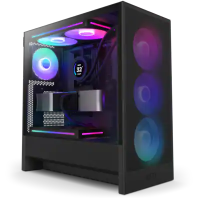 NZXT H5 Flow RGB 2024 Compact ATX Mid Tower Airflow PC Case Black NZXT H5 Flow RGB 2024 Compact ATX Mid Tower Airflow PC Case Black